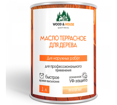 Заказать МАСЛО ТЕРРАСНОЕ ДЛЯ ДЕРЕВА WOOD & HOUSE в Братске, Иркутская область